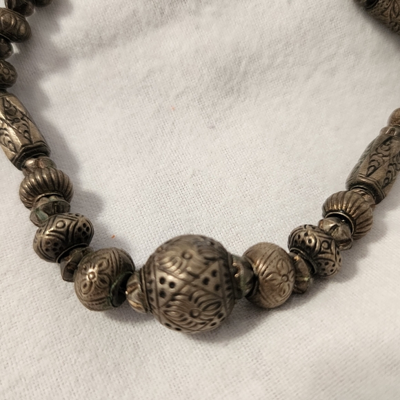Rustic Sterling Silver,925 Beaded On Chain Necklace - Picture 2 of 6